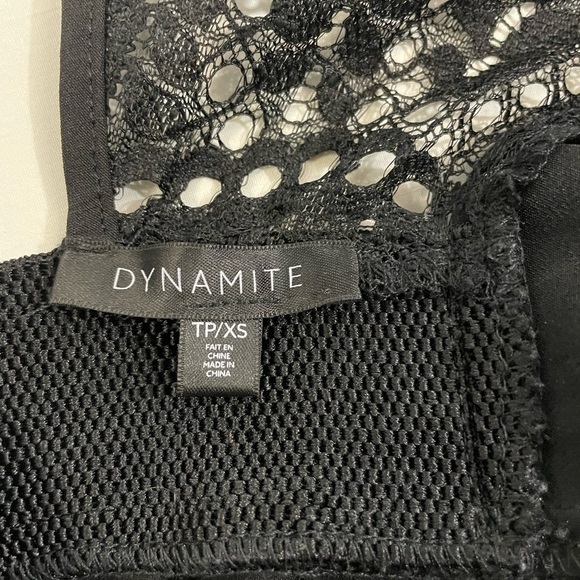 Dynamite Peplum Tank Top with Lace Chest, Backless, Black, Size XS - Picture 5 of 8